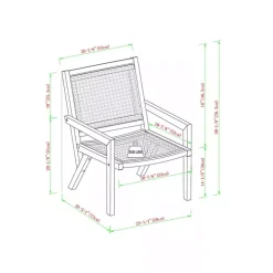 Dark Brown Wood and Rattan Outdoor Chair