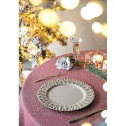 Dark Cream Plume Border Chargers, Set of 4