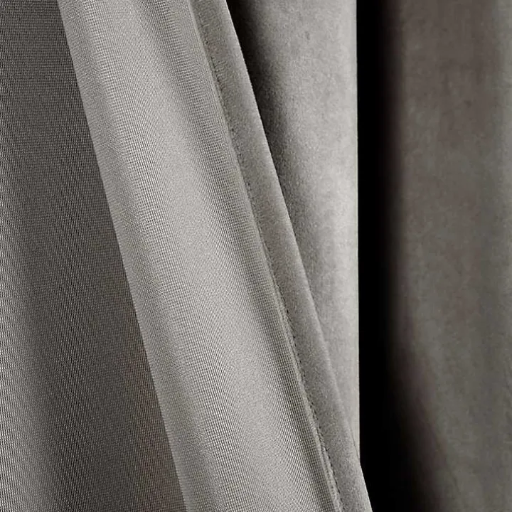 Dark Gray Prima Velvet Curtain Panel Set, 108 in.