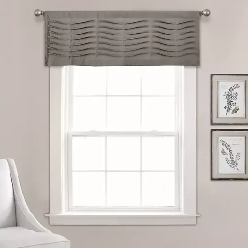 Dark Gray Wave Pattern Valance