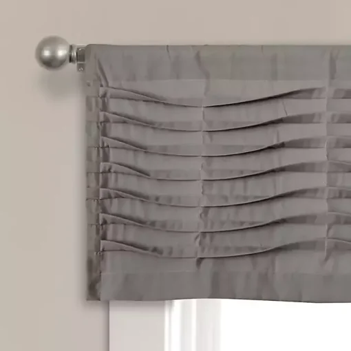 Dark Gray Wave Pattern Valance