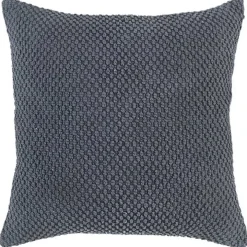 Dark Gray Woven Nubby Pillow