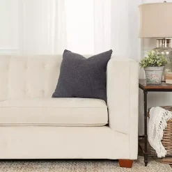 Dark Gray Woven Nubby Pillow