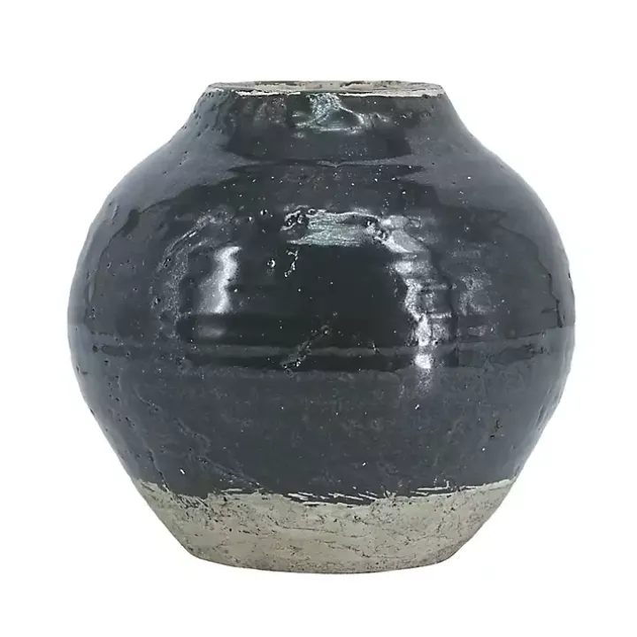 Dark Green Two-Tone Round Vase