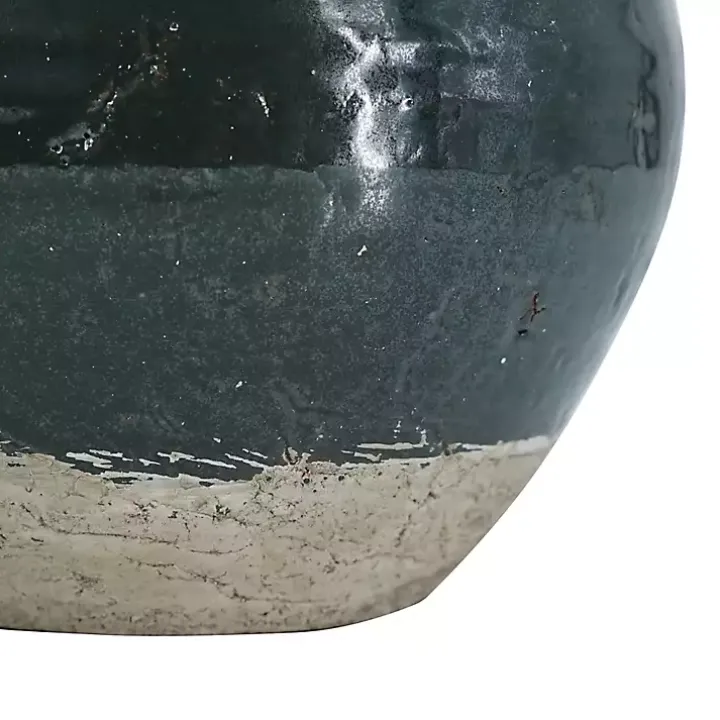 Dark Green Two-Tone Round Vase