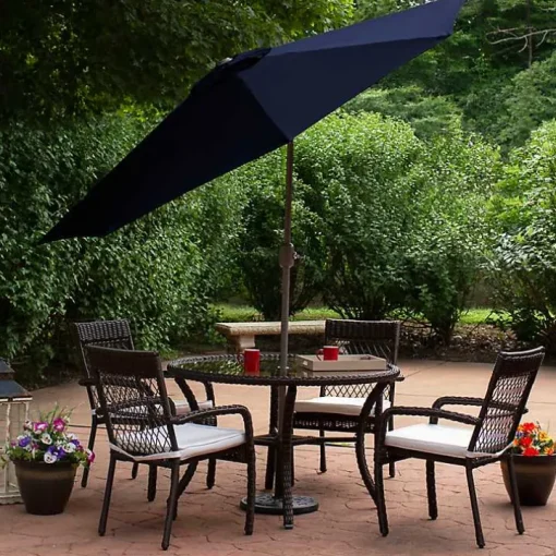 Dark Navy Tilt Hand Crank Outdoor Umbrella