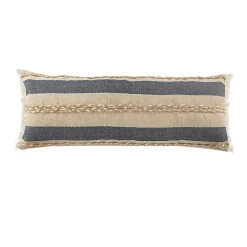 Denim Blue Braided Stripe Lumbar Pillow