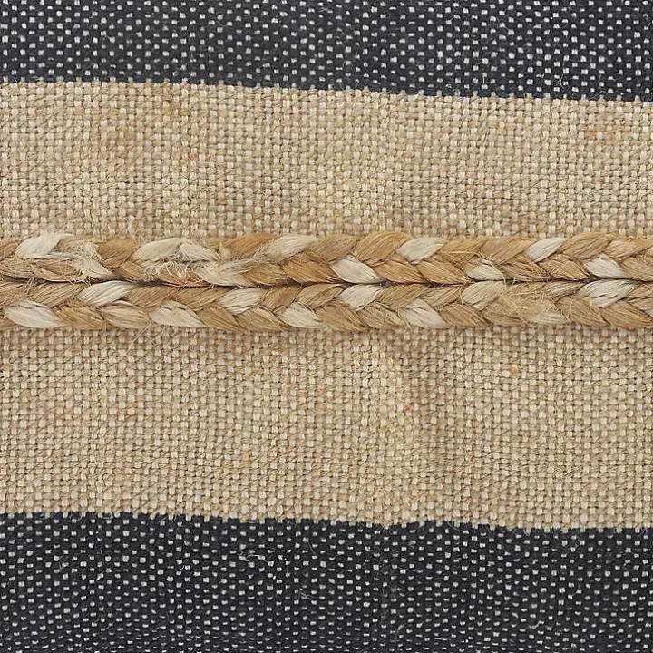 Denim Blue Braided Stripe Lumbar Pillow