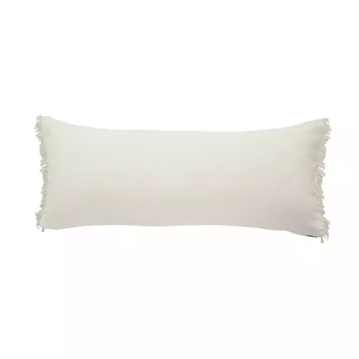 Denim Blue Braided Stripe Lumbar Pillow