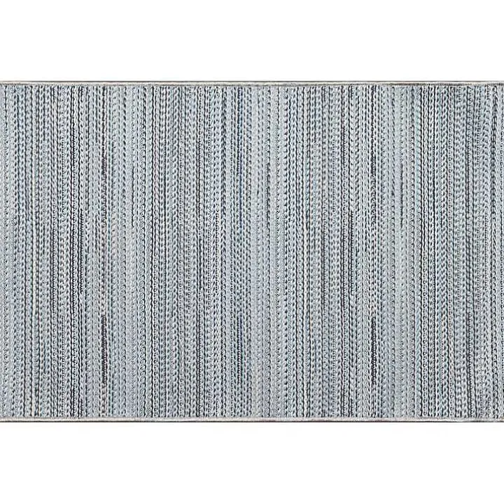 Denim Woven Lines Indoor/Outdoor Accent Rug, 2x2