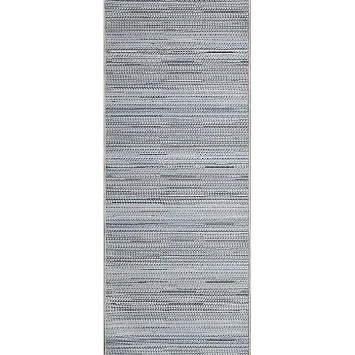 Denim Woven Lines Indoor/Outdoor Runner, 1x4