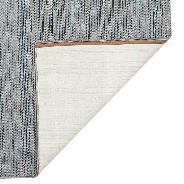 Denim Woven Lines Indoor/Outdoor Accent Rug, 2x2