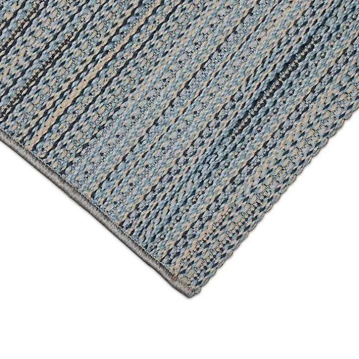 Denim Woven Lines Indoor/Outdoor Accent Rug, 2x2