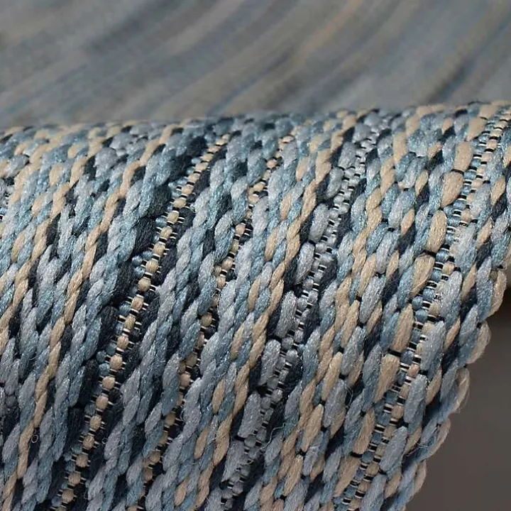 Denim Woven Lines Indoor/Outdoor Runner, 1x4