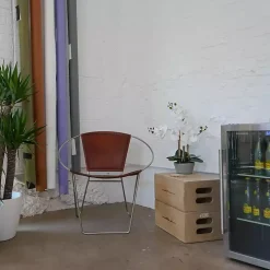 Desktop Orchid Arrangement in Gray Planter