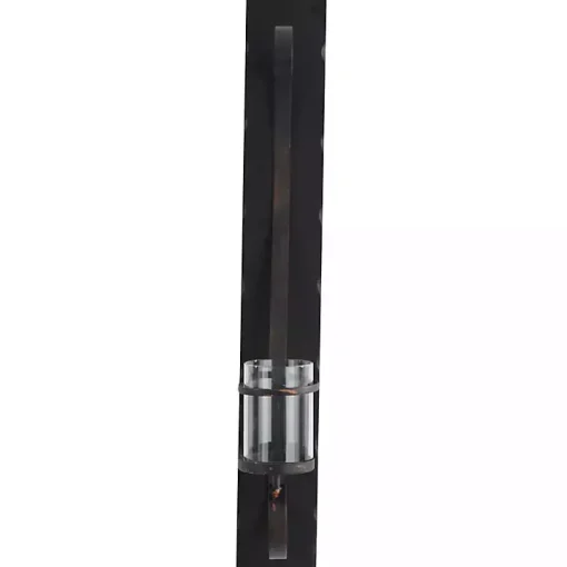 Distressed Black Scrolled Metal Sconce