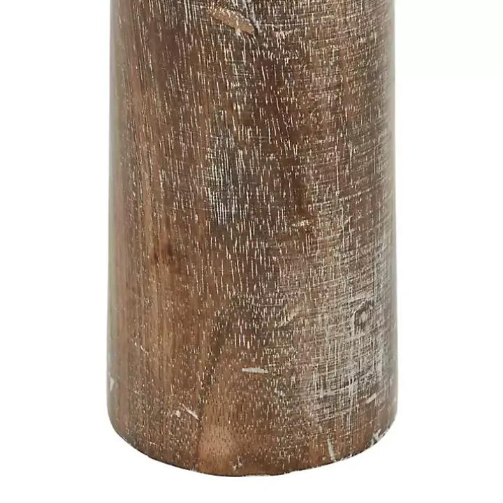 Distressed Mocha Mango Wood Candlesticks, Set of 3