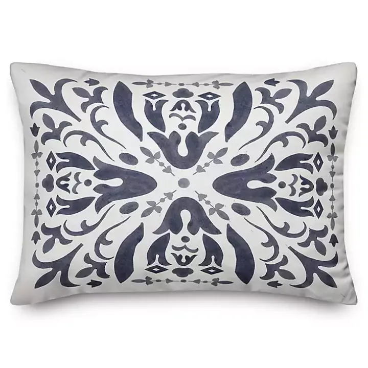 Distressed Navy Outdoor Pillow