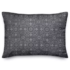 Distressed Navy Tile Indoor/Outdoor Lumbar Pillow