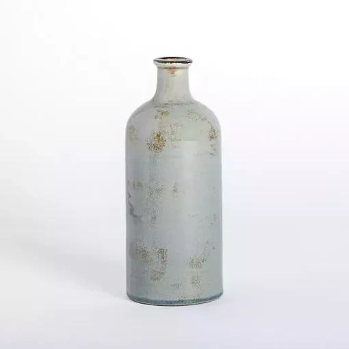 Distressed Slate Blue Ceramic Vase