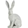 Distressed White Bunny Garden Statue
