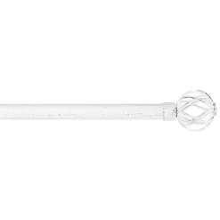 Distressed White Open Sphere Curtain Rod, 120 in.