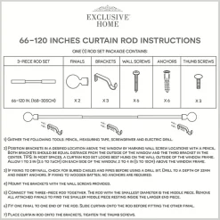 Distressed White Open Sphere Curtain Rod, 120 in.