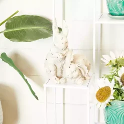 Distressed White Rabbits Statue