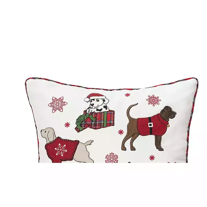 Dogs in Christmas Sweaters Throw Pillow