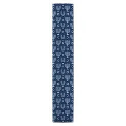 Double Blue Menorah Table Runner, 90 in.