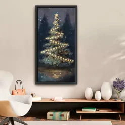 Dreamy Christmas Tree Framed Canvas Art, 22x42 in.