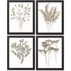 Dried Florals 4-pc. Framed Canvas Art Print Set