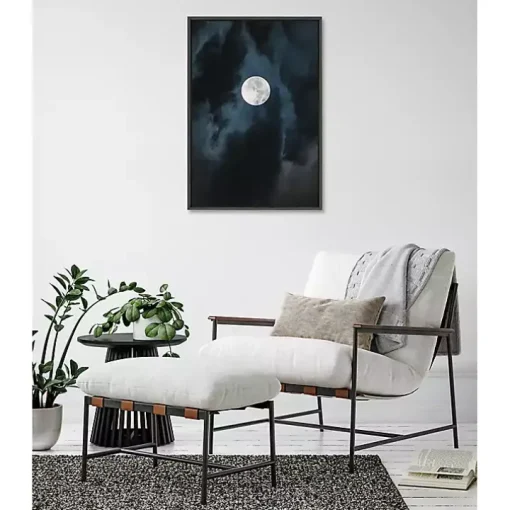 Driftless Moon Framed Canvas Art Print