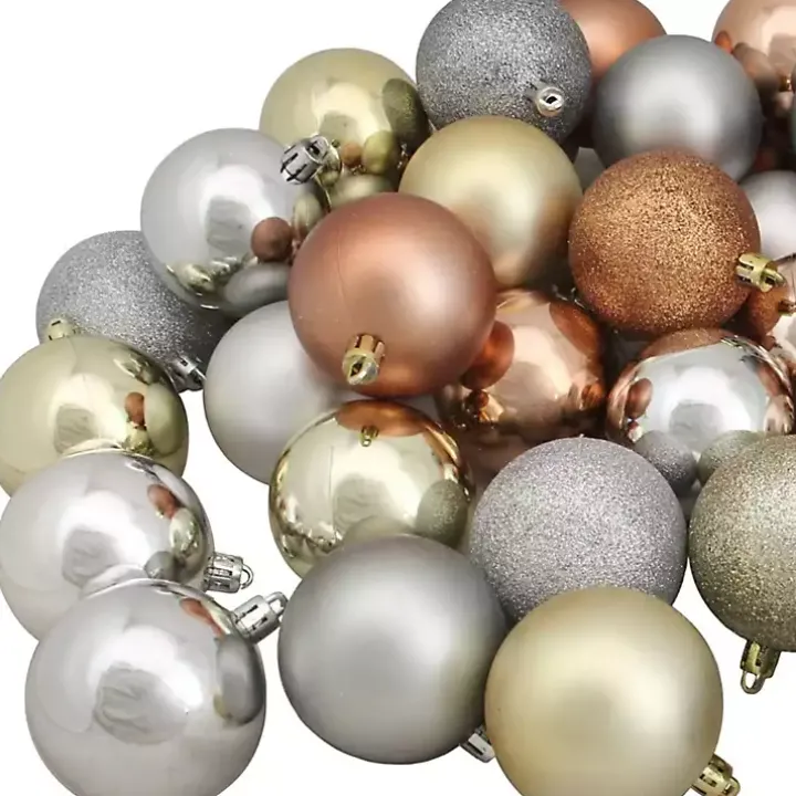 Earth Tones Shatterproof Ball Ornaments, Set of 60