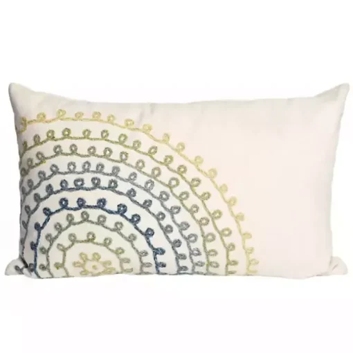 Earthy Ivory Lamontage Swirl Outdoor Lumbar Pillow