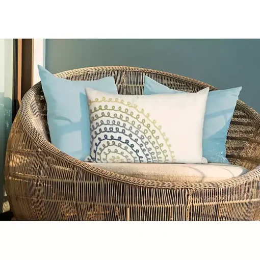 Earthy Ivory Lamontage Swirl Outdoor Lumbar Pillow