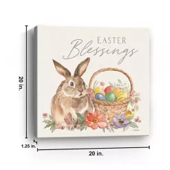 Easter Blessings Bunny and Basket Canvas Art Print