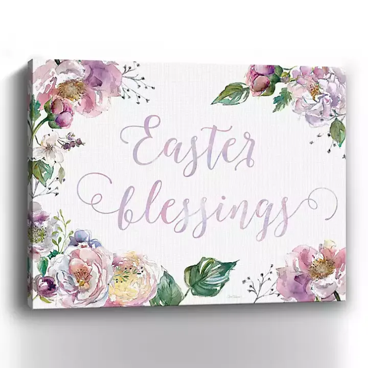 Easter Blessings Floral Canvas Art Print