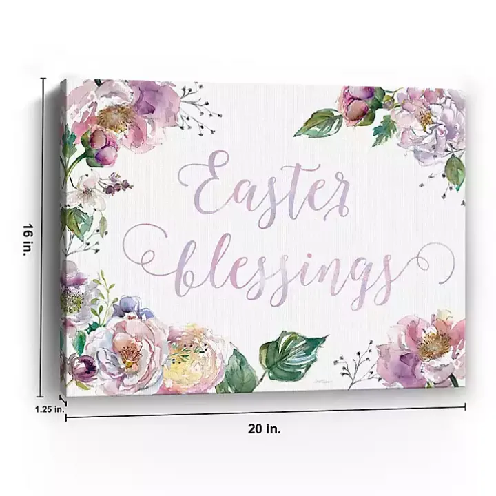 Easter Blessings Floral Canvas Art Print