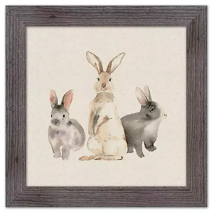 Easter Bunny Trio Framed Art Print