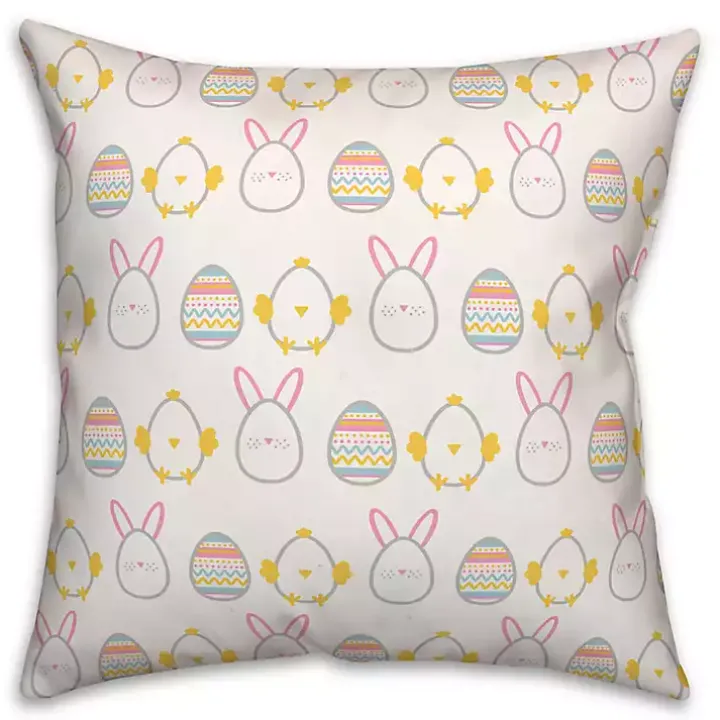 Easter Egg Icons Outdoor Pillow