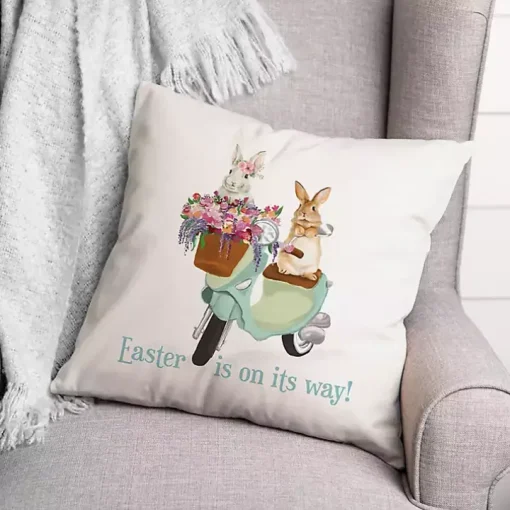 Easter is on its Way Bunnies Scooter Pillow