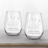 Easter Wishes Engraved 2-pc. Wine Glass Set