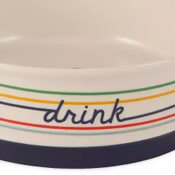 Eat & Drink Large Striped Pet Bowls, Set of 2