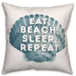 Eat, Beach, Sleep, Repeat Outdoor Throw Pillow
