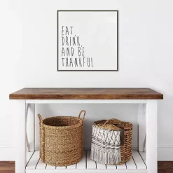 Eat Drink Be Thankful Framed Canvas Art Print
