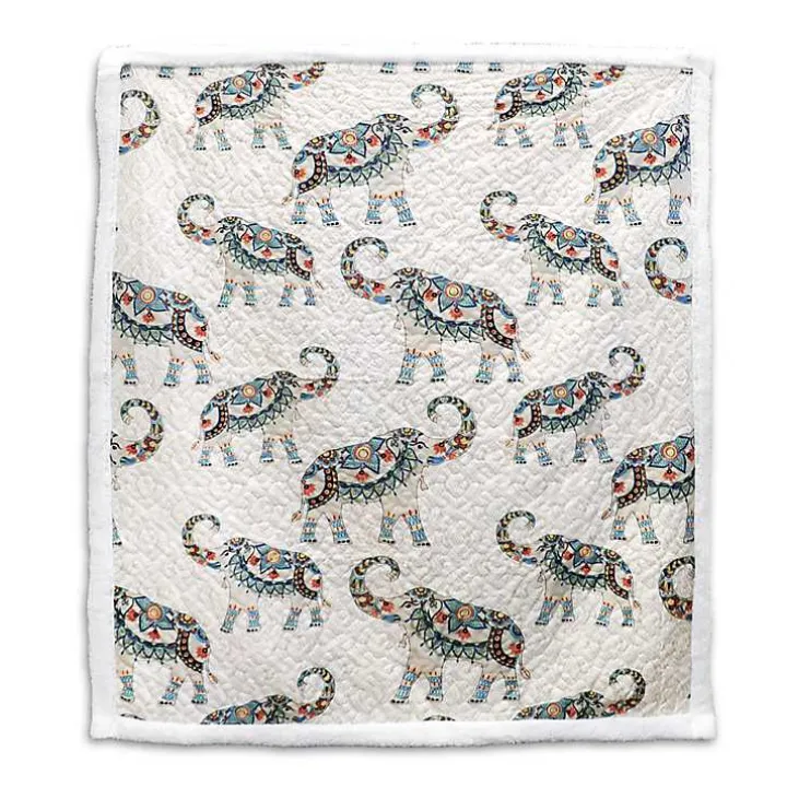 Elephant Sherpa Throw Blanket