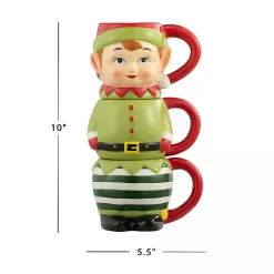 Elf Christmas Mugs, Set of 3