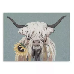 Ellie with a Sunflower Canvas Art Print, 24x18 in.