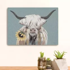 Ellie with a Sunflower Canvas Art Print, 24x18 in.